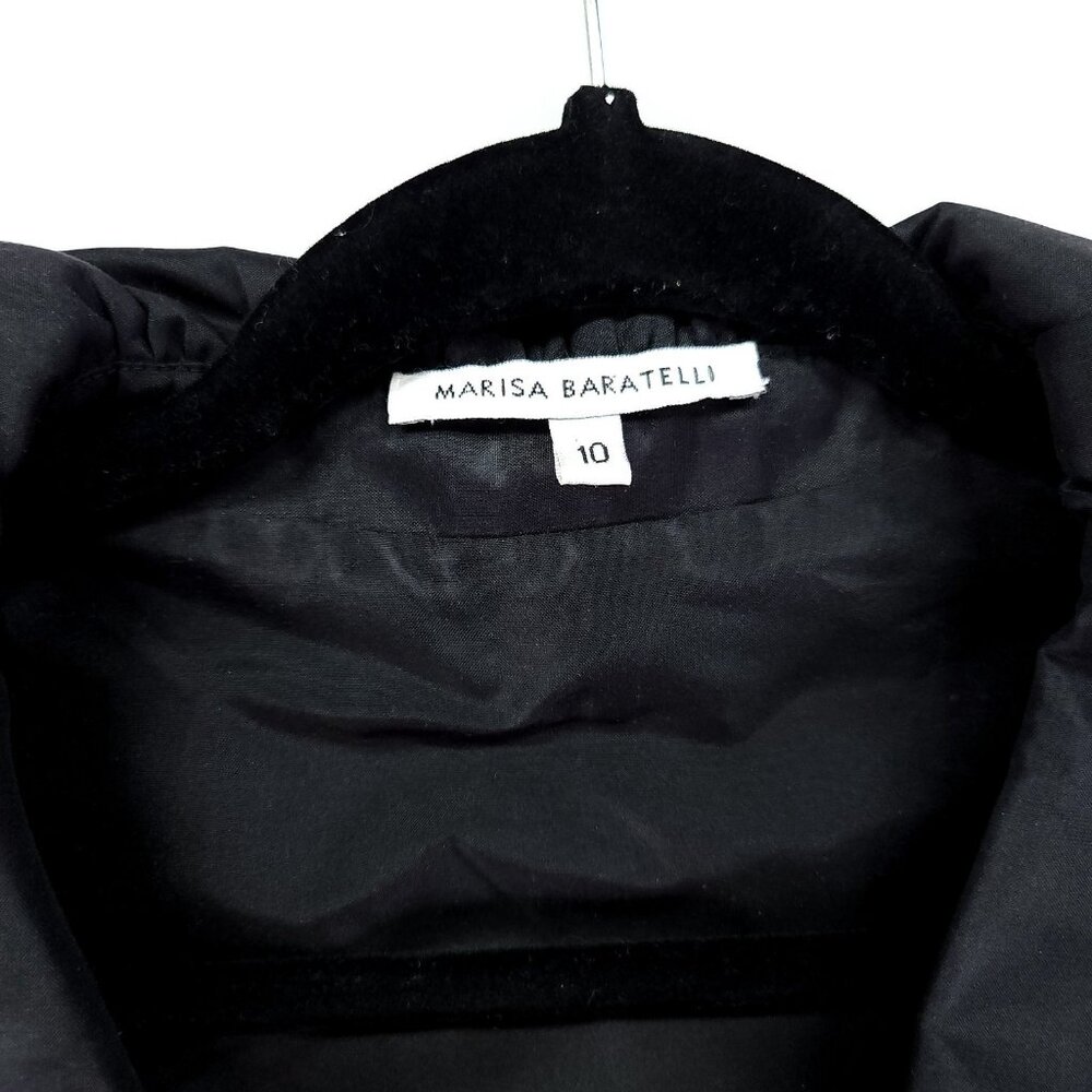 Marisa Baratelli Button-Up Thai Silk Blazer Size 10 Lightweight Unlined Black - Picture 6 of 11